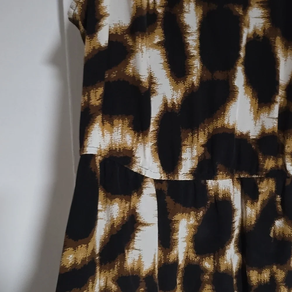 100%Silk Barneys New York Twelfth Street by Cynthia Vincent Cheetah Print Dress - Picture 6 of 8